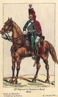 1803 г. Кавалерист 12-го полка французских конных егерей. Коллекция Роберта фон Арнольди. Германия, 1911-28