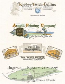 Логотипы различных американских компаний. 