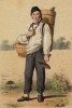 Юноша-молочник из кантона Унтервальден. Сoutumes suisses dessinés d'aprés nature, par J.Suter. Париж, 1840