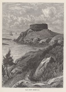 Старый форт Дамплинг, или Коротышка, в Ньюпорте, штат Род-Айленд. Лист из издания "Picturesque America", т.I, Нью-Йорк, 1872.