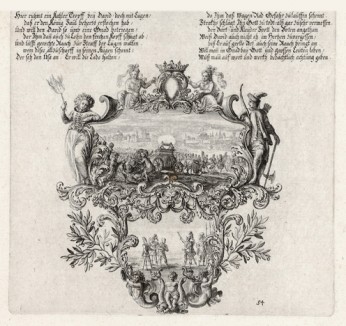 Израильтяне везут к Давиду Ковчег Завета (из Biblisches Engel- und Kunstwerk -- шедевра германского барокко. Гравировал неподражаемый Иоганн Ульрих Краусс в Аугсбурге в 1700 году)