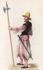 Немецкий солдат (XVI век) (лист 67 работы Жоржа Дюплесси "Исторический костюм XVI -- XVIII веков", роскошно изданной в Париже в 1867 году)