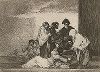 Спасибо за чечевицу. Лист 51 из известной серии офортов знаменитого художника и гравёра Франсиско Гойи "Бедствия войны" (Los Desastres de la Guerra). Представленные листы напечатаны в Мадриде с оригинальных досок около 1900 года. 