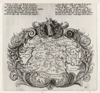 Карта Малой Азии и Междуречья (из Biblisches Engel- und Kunstwerk -- шедевра германского барокко. Гравировал неподражаемый Иоганн Ульрих Краусс в Аугсбурге в 1700 году)