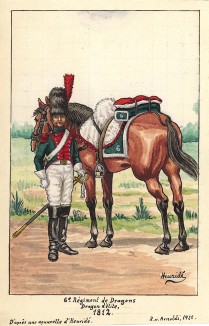 1812 г. Кавалерист 6-го гвардейского драгунского полка французской армии. Коллекция Роберта фон Арнольди. Германия, 1911-28