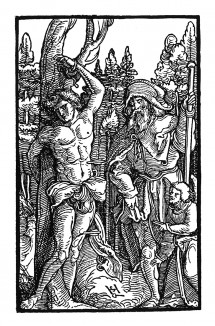 Святые Себастьян и Рохус. Иллюстрация Ганса Шауфелейна к Via Felicitatis. Издал Johann Miller, Аугсбург, 1513
