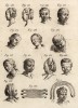 Хирургия. Различные виды перевязок на голове (Ивердонская энциклопедия. Том III. Швейцария, 1776 год)