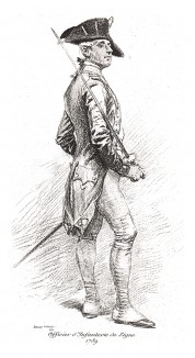 Офицер французской линейной пехоты в 1789 году (из Types et uniformes. L'armée françáise par Éduard Detaille. Париж. 1889 год)