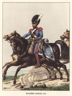 Французский конный артиллерист в 1816 году (из популярной в нацистской Германии работы Мартина Лезиуса Das Ehrenkleid des Soldaten... Берлин. 1936 год)