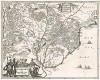 Карта Парагвая. Paraquaria vulgo Paraguay cum adjacentibus (лат.). Составил Джон Огилби. Амстердам, 1671
