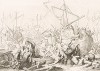 809 год. Сын Карла Великого, король Италии Пипин терпит поражение в морской битве с венецианцами. Storia Veneta, л.8. Венеция, 1864