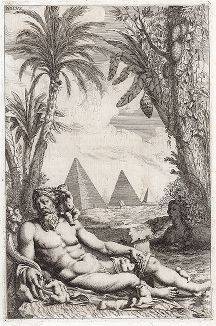 Речное божество Нил. Лист из Sculpturae veteris admiranda ... Иоахима фон Зандрарта, Нюрнберг, 1680 год. 