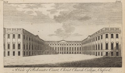 Вид на колледж Христовой церкви в Оксфорде (из A New Display Of The Beauties Of England... Лондон. 1776 год. Том 1. Лист 258)