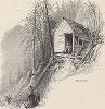 Спуск ко входу в карстовые пещеры Вейера, штат Вирджиния. Лист из издания "Picturesque America", т.I, Нью-Йорк, 1872.