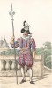 Церемониальная униформа швейцарской гвардии короля Франции образца 1814-17 годов. Histoire de la Maison Militaire du Roi de 1814 à 1830. Экз. №93 из 100, изготовлен для H.Fontaine. Том I, л.28. Париж, 1890