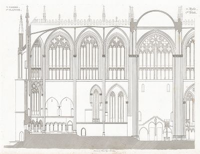 Регенсбургский собор, лист 16. Die Architectur des Mittelalters in Regensburg..., Нюрнберг, 1834-39 гг. 