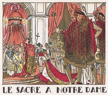 Коронование Наполеона в соборе Нотр-Дам 2 декабря 1804 года. Pictorial History of Napoleon by Andre Collot, 1930. 