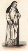 Доминиканка. Первые женские доминиканские монастыри были основаны Святым Домиником (1170-1221) для воспитания в христианском духе девочек из знатных семей. Histoire et costumes des ordres religieux... Брюссель, 1845