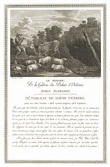 Пастух кисти Давида Тенирса Младшего. Лист из знаменитого издания Galérie du Palais Royal..., Париж, 1808