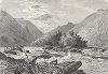 Остров Маунтин-айленд на озере Маунтин-айленд-лейк, бассейн Френч-Броад-ривер, штат Северная Каролина. Лист из издания "Picturesque America", т.I, Нью-Йорк, 1872.