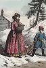 Русская женщина в зимнем наряде. Moeurs et costumes des Russes ... par A.-G. Houbigant, л.32, Париж, 1817