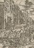Отдых на пути в Египет из серии «Жизнь Марии». Копия Маркантонио Раймонди с оригинала Альбрехта Дюрера, ок. 1505-15 гг. 