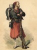 Зуав в походном обмундировании (из альбома литографий Armée française et armée russe, изданного в Париже в 1888 году)
