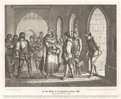 Встреча герцога Альбрехта II с представителями кантона Цуг в 1352 году. 