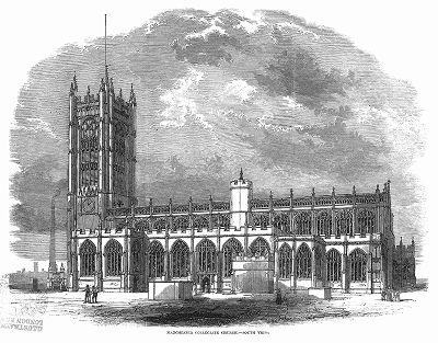 Манчестерский собор -- средневековая коллегиальная церковь, расположенная в центре английского города Манчестер, являющаяся резиденцией епископа (The Illustrated London News №300 от 29/01/1848 г.)