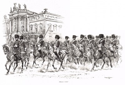 Французские конные егеря (из Types et uniformes. L'armée françáise par Éduard Detaille. Париж. 1889 год)