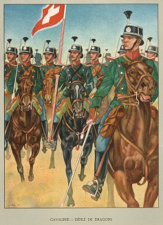 Драгуны. Униформа швейцарской кавалерии во время Первой мировой войны. Notre armée. Женева, 1915