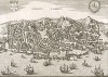 Лиссабон (Olisippo. Lisabona) вид с высоты птичьего полета. План составил Маттеус Мериан. Франкфурт-на-Майне, 1695