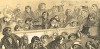 Брошенные Германом карты со сцены в раёк в Большом театре (Русский художественный листок. № 11 за 1852 год)