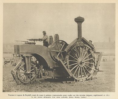 Экспериментальный паровой трактор Бойделла, 1857 год. L'automobile, Париж, 1935