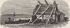Индейская хижина на берегу озера Мичиган, остров Макино, штат Мичиган. Лист из издания "Picturesque America", т.I, Нью-Йорк, 1872.