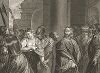 Христос и грешница работы Джованни Порденоне. Лист из знаменитого издания Galérie du Palais Royal..., Париж, 1808
