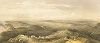 Вид с высот близ Балаклавы на линию обороны союзников, по состоянию на октябрь-ноябрь 1854 года. The Seat of War in the East by William Simpson, Лондон, 1855 год. Часть I, лист 32