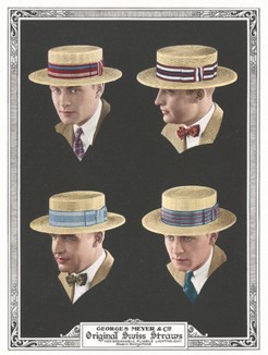 Национальные швейцарские соломенные мужские шляпы от Georges Meyer & Cie. 