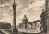Вид на форум Траяна в Риме. Лист из серии "Les plus beaux édifices de Rome moderne..." Жана Барбо. 