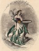 Задумчивая барышня Анютины глазки. Иллюстрация блестящего Жана Гранвиля из Les Fleures animees, Париж, 1847. 