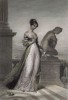 Княгиня Полина Боргезе, урожд. Мария-Паолетта Бонапарт (1780-1825), на террасе своей римской виллы "Паулина" рядом со знаменитой статуей Антонио Кановы, которая представляет ветреную сестру императора Наполеона I в облике полуобнажённой Венеры.