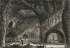 Гравюра Пиранези "Внутренний вид виллы Мецената в Тиволи". Altra veduta interna della villa di Mecenate in Tivoli. Лист из серии "Vedute di Roma". 