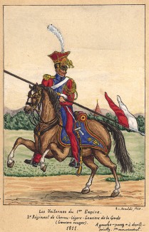1811 г. Кавлерист 2-го гвардейского полка красных улан французской армии. Коллекция Роберта фон Арнольди. Германия, 1911-29