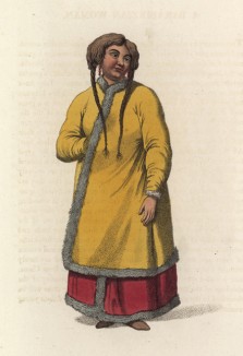 Барабинская татарка (лист 31 иллюстраций к известной работе Эдварда Хардинга "Костюм Российской империи", изданной в Лондоне в 1803 году)