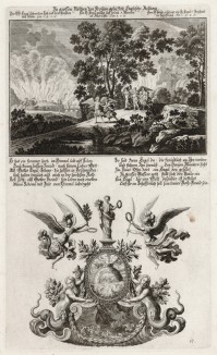 1. Ангел спасает семью Лота 2. Аллегорическая сцена (из Biblisches Engel- und Kunstwerk -- шедевра германского барокко. Гравировал неподражаемый Иоганн Ульрих Краусс в Аугсбурге в 1694 году)