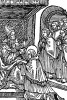 Святой Вольфганг получает степень декана собора города Трир и канцлера соборного капитула. Из "Жития Святого Вольфганга" (Das Leben S. Wolfgangs) неизвестного немецкого мастера. Издал Johann Weyssenburger, Ландсхут, 1515