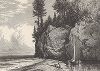 Берег Крещения, озеро Верхнее. Лист из издания "Picturesque America", т.I, Нью-Йорк, 1872.