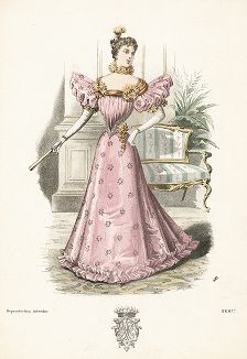 Французская мода из журнала La Mode de Style, выпуск № 7, 1895 год.