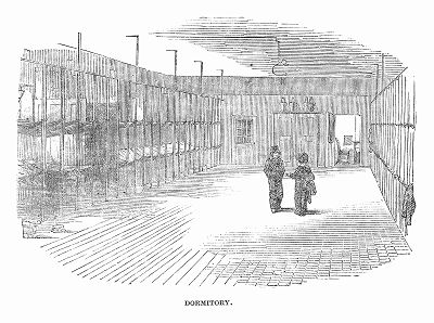 Дортуар британской Королевской морской школы при Королевском военно--морском госпитале, расположенном в Гринвиче (The Illustrated London News №303 от 19/02/1848 г.)