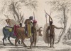 Семейство кафров, путешествующее на буйволах (South African cattle (англ.)) (лист 25 тома X "Библиотеки натуралиста" Вильяма Жардина, изданного в Эдинбурге в 1843 году)